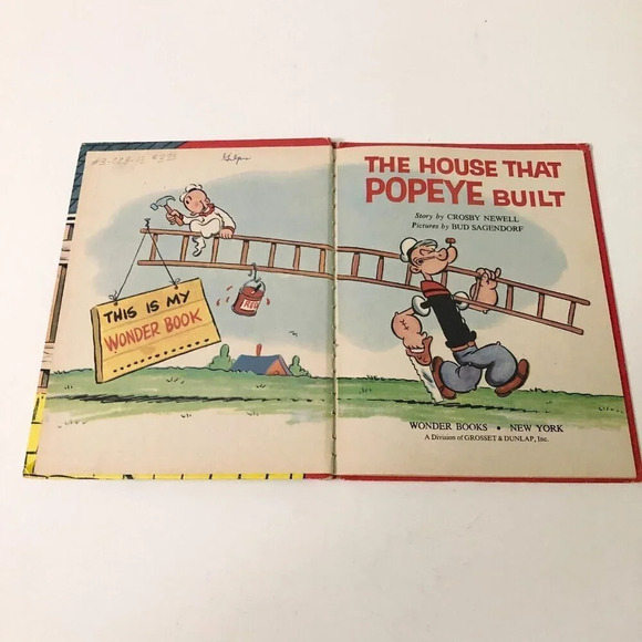 Vtg 1976  The House That Popeye Built Book Wonder Books - Picture 5 of 16